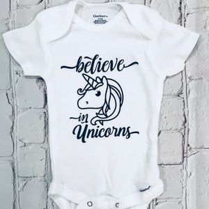 Believe in unicorn onesie.